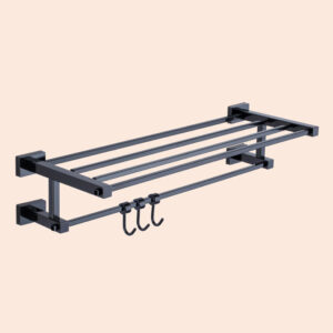 Dazzle Orlov Black PVD Towel Rack with Road Brass + SS 304 (24")